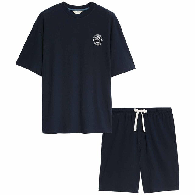 M&S Dancing Dad Graphic Pyjama Set Navy Small - British product