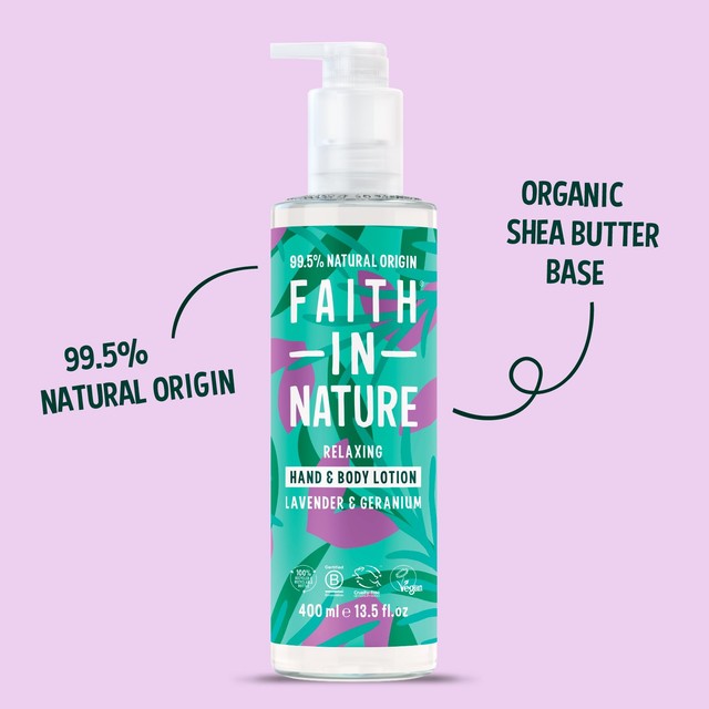 Faith in Nature lavender geranium hand body lotion 400ml - British product