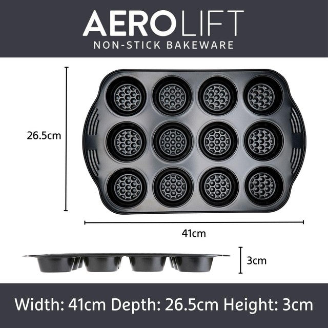 Prestige Aerolift Muffin Tin 12 Cup, imported from the UK