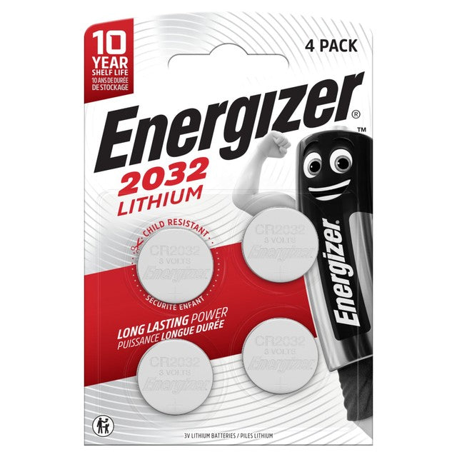 Energizer CR2032 lithium coin battery 4-pack - British product