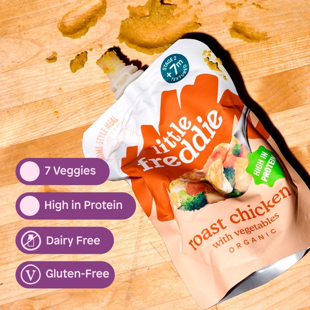 Little Freddie organic roast chicken baby food pouch 130g, UK version