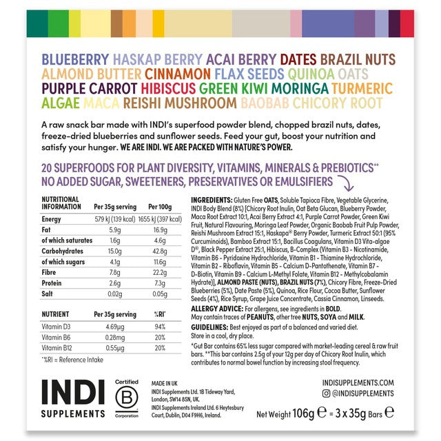Indi Gut Bar Berry and Nut multipack, UK version