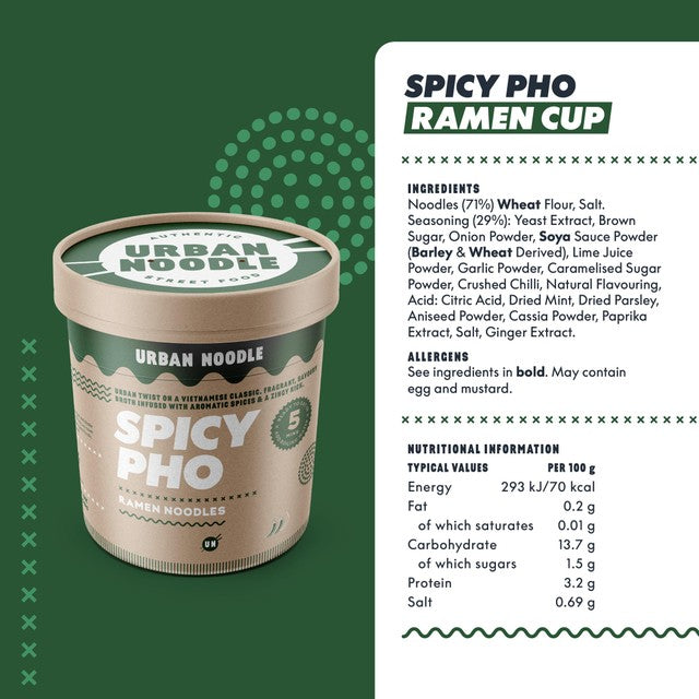 Urban Noodle Spicy Pho ramen pot 87g (British brand)