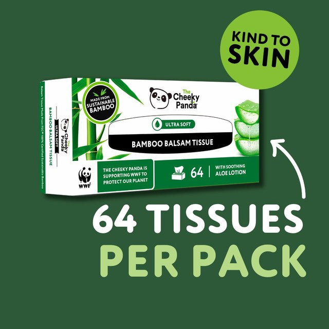 The Cheeky Panda Bamboo Balsam Tissues 64 Pack (British brand)