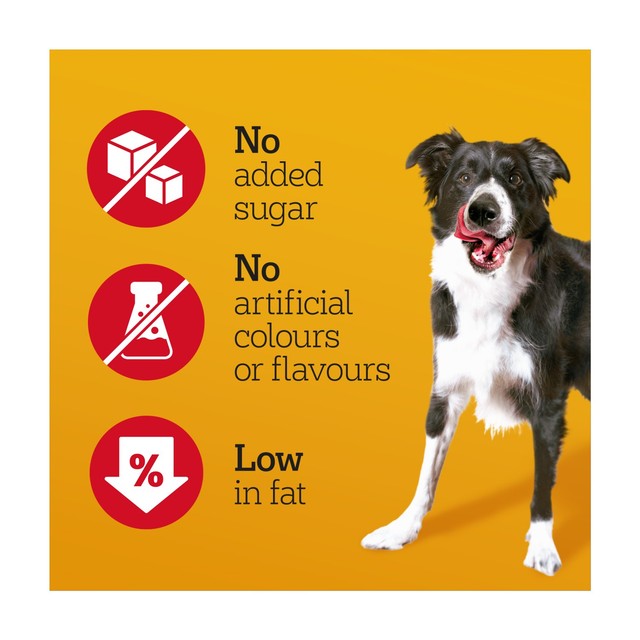 Pedigree Ranchos Sausages 60g dog treats, imported from the UK