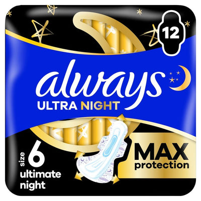 M&S Always Ultimate Night With Wings Sanitary Towels Size 6- اشترِ عبر الإنترنت من McGrocer