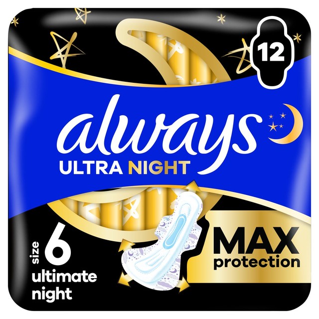 Always Ultimate Night With Wings sanitary towels Size 6 - British product