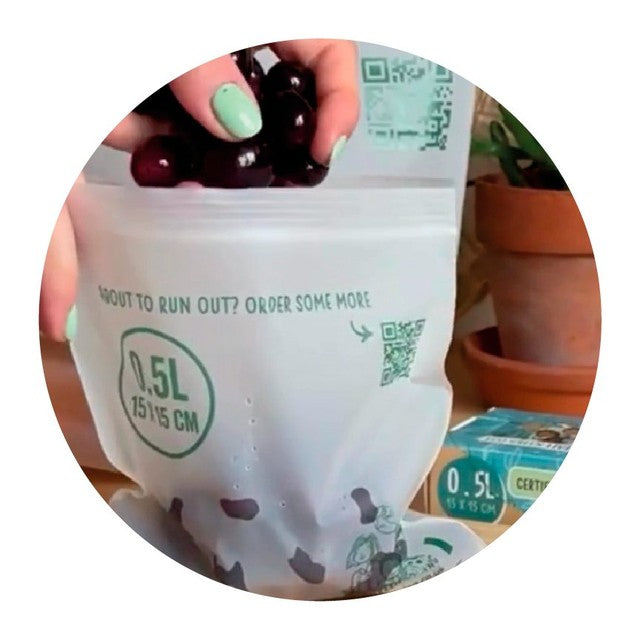 Eco Green Living small compostable resealable bags 0.5L - British product