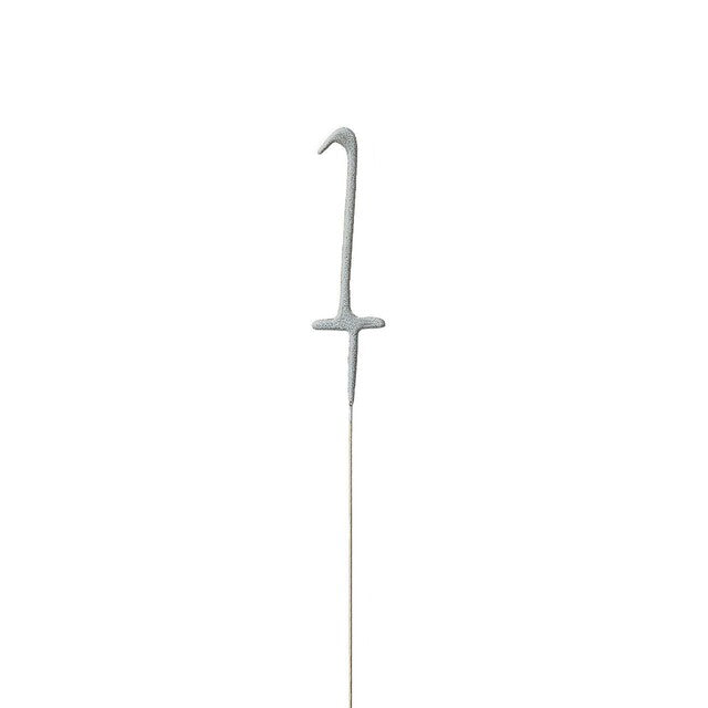 Unique Party silver sparkler candle number 1 (British brand)