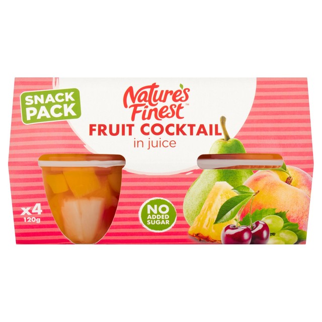 Nature's Finest fruit cocktail in juice, imported from the UK