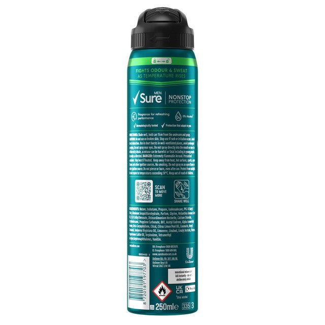 Sure Quantum Dry antiperspirant deodorant spray 250ml (British brand)
