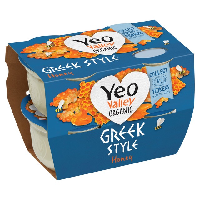 Yeo Valley Greek Style Yogurt with Honey 4 x 100g (British brand)