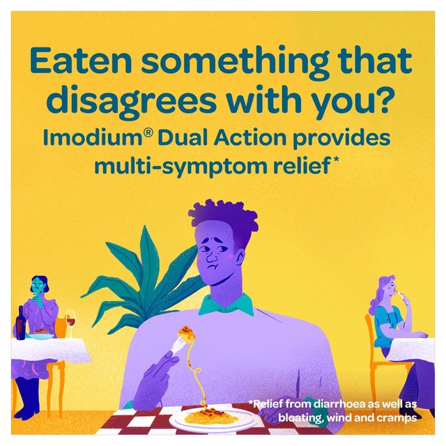 Imodium Dual Action Relief Tablets 6 Tablets, UK version