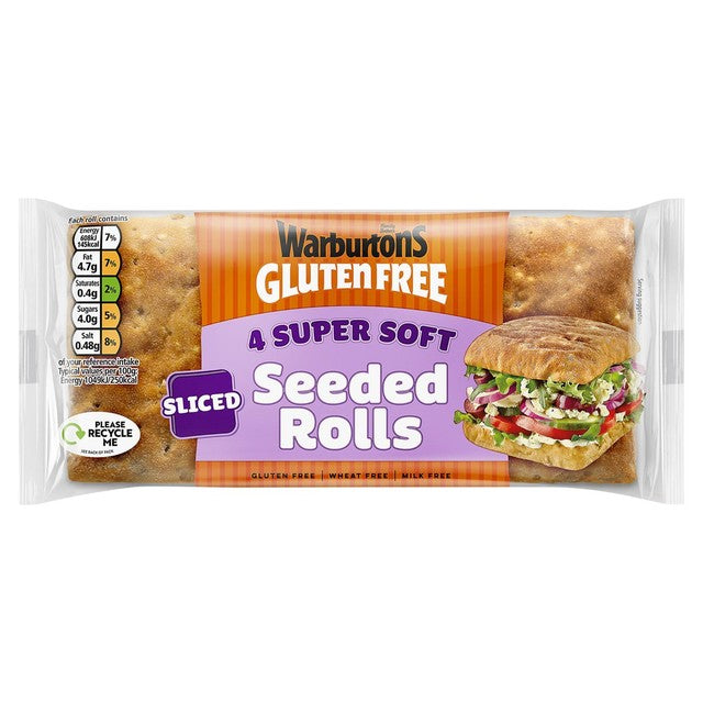 Warburtons gluten free seeded rolls 4-pack (British brand)