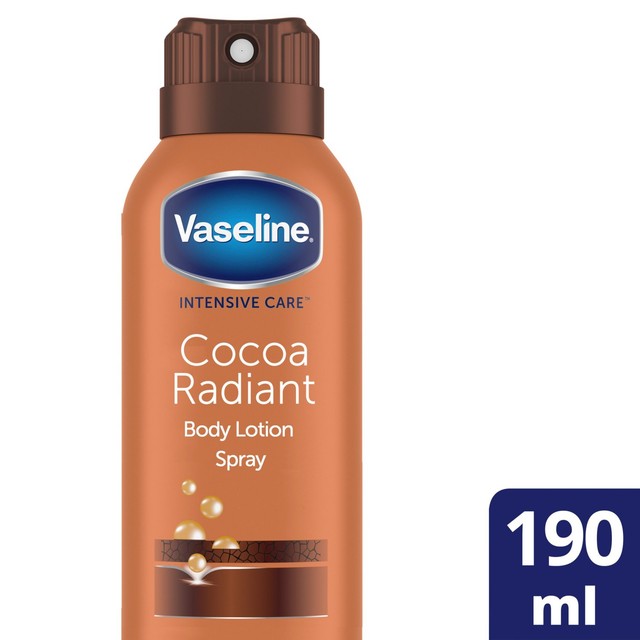 Vaseline cocoa radiant body moisturiser spray 190ml (British brand)