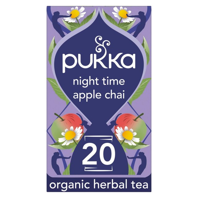Pukka Herbs organic Night Time Apple Chai herbal tea 20 teabags - British product