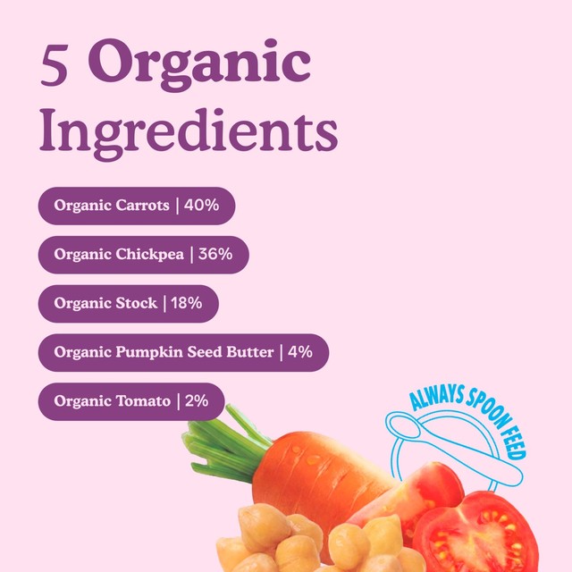 Little Freddie organic chickpea and carrot baby food pouch 100g, UK version
