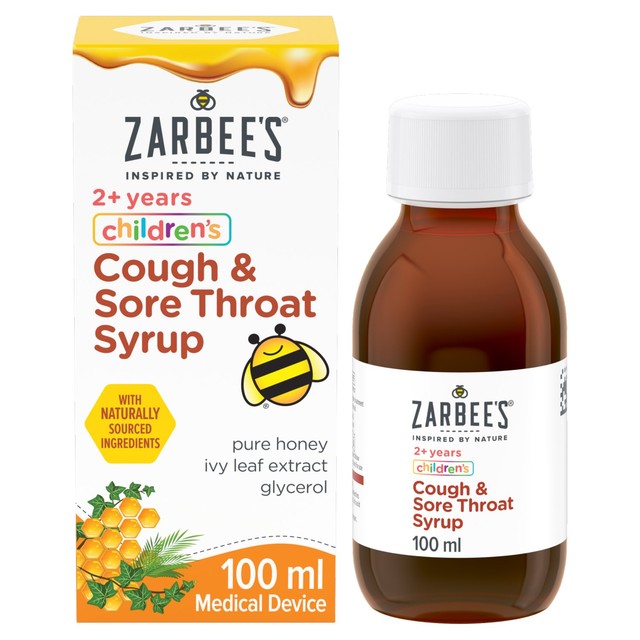 Zarbee's Children's Cough & Sore Throat Syrup 100ml (British brand)
