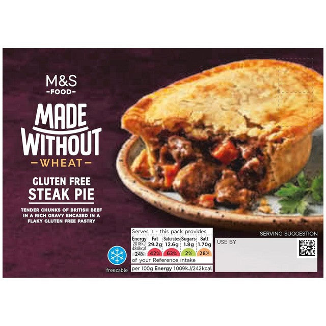 M&S glutenfreier Steak Pie 200g, importiert aus Großbritannien