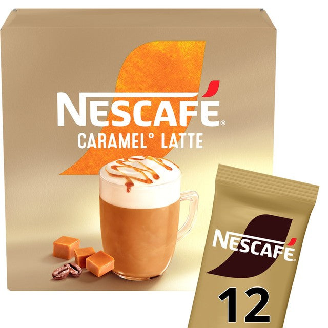 Nescafe caramel latte instant coffee 12 sachets, imported from the UK