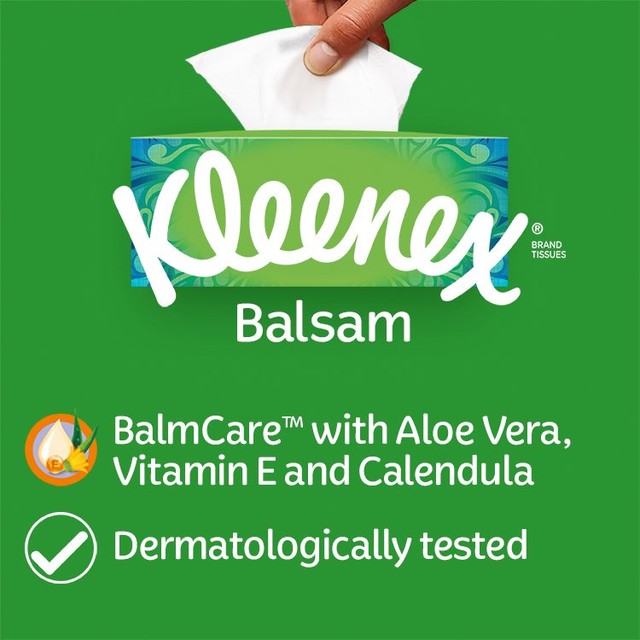 Kleenex Balsam Tissues Box 64 Pack, UK version