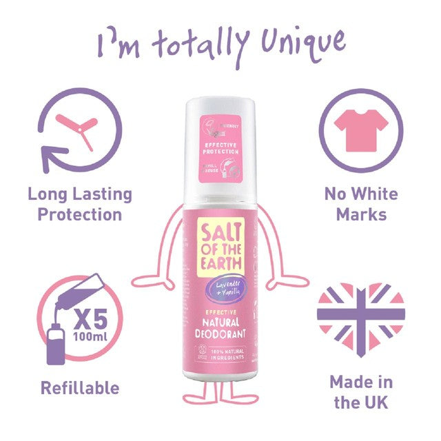 Salt of the Earth Natural Spray Deodorant Lavender & Vanilla