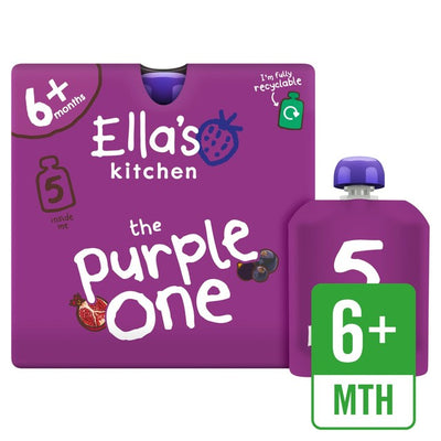 M&S Ella's Kitchen The Purple One Smoothie Baby Food Pouch 6+ Months 5 x 90g- Buy online at McGrocer
