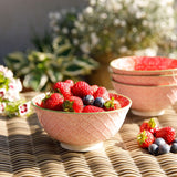 KitchenCraft red and pink Victorian style print ceramic bowls, UK version