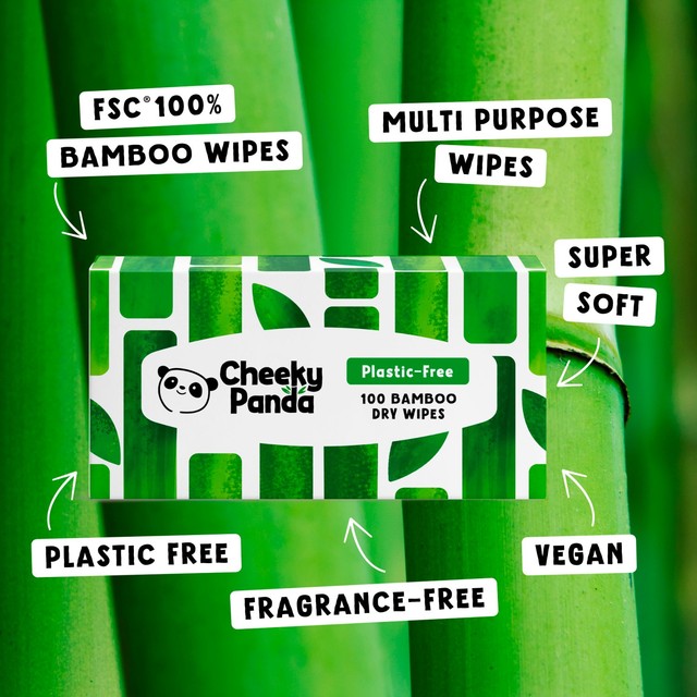 The Cheeky Panda Bamboo Dry Wipes Baby 100 Count (British brand)