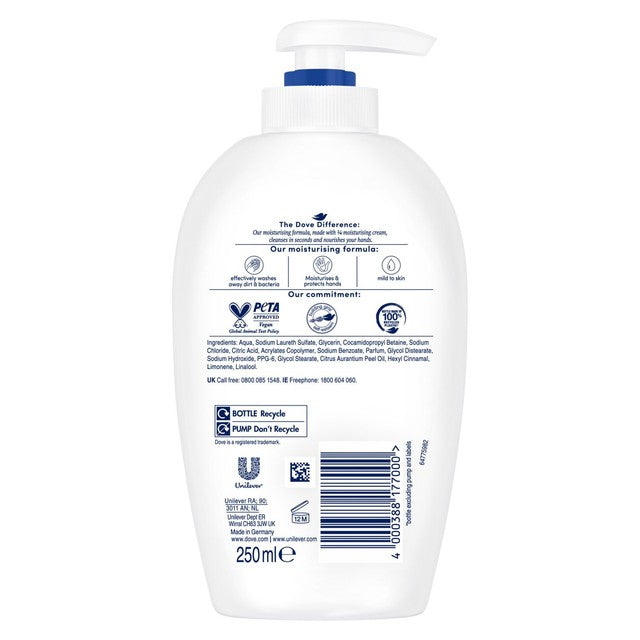 Dove liquid moisturising cream hand wash 250ml - British product