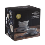 Mason Cash Grey 12 piece stoneware dinner set, imported from the UK