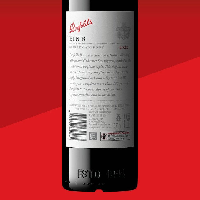 Penfolds Cabernet Shiraz blend red wine, imported from the UK