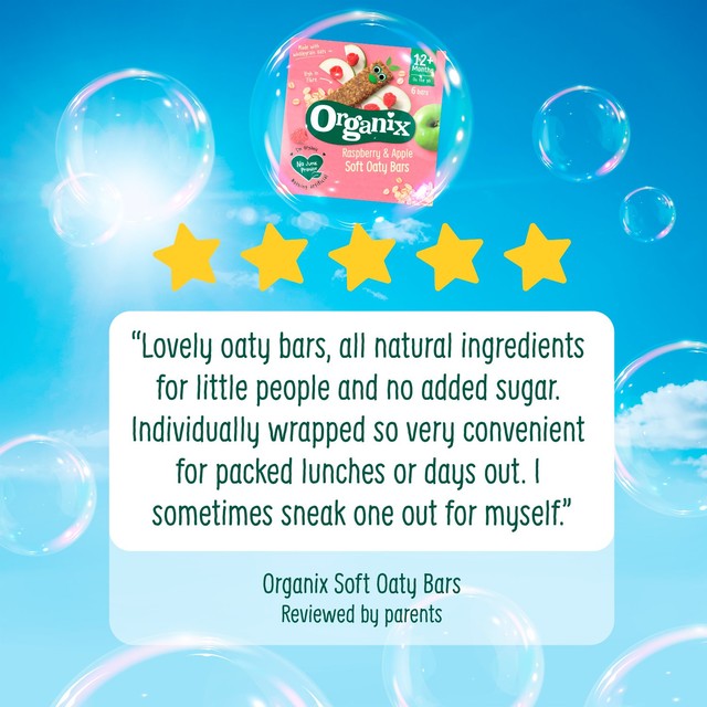 Organix Soft Oaty Bars Raspberry & Apple 6 x 23g, imported from the UK