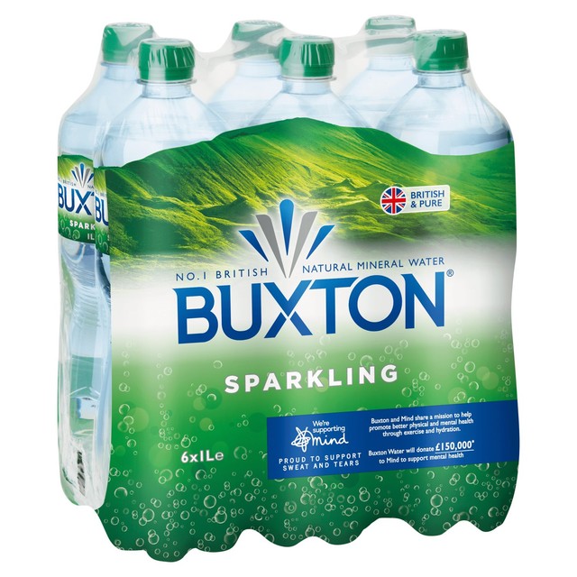 Buxton Sparkling Mineral Water 6 x 1L packs - British product