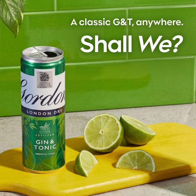 Gordon's gin and tonic can 250ml, UK version