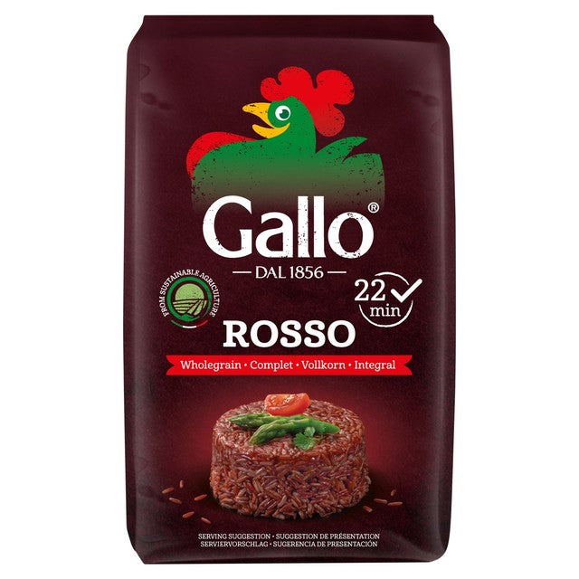Riso Gallo Fragrant Red Wholegrain Rustico rice 500g, imported from the UK