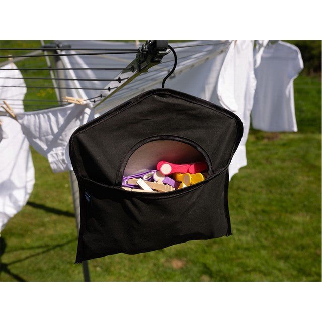 Addis black peg storage bag with hook, 38cm by 28cm - British product