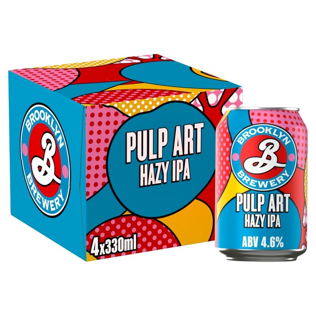 Brooklyn Pulp Art Hazy IPA beer 4 x 330ml cans - British product