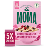 Moma cranberry & raisin porridge sachets 5 x 70g, imported from the UK
