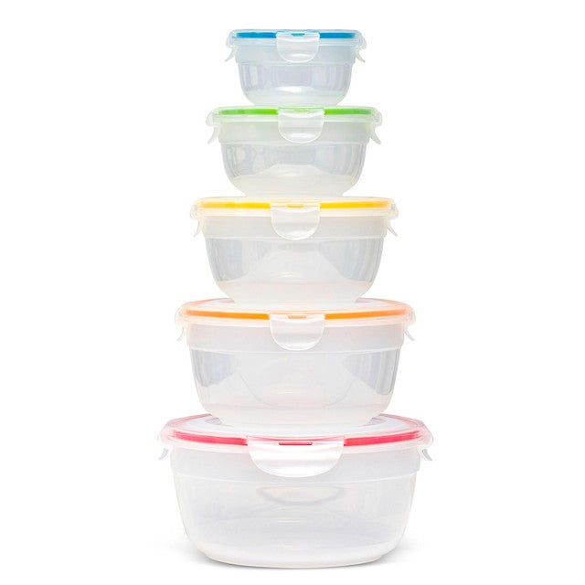 LocknLock round food container set 5-piece with assorted sizes, UK version