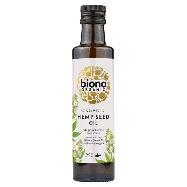 Biona Organic Hemp Seed Oil 250ml glass bottle - British product