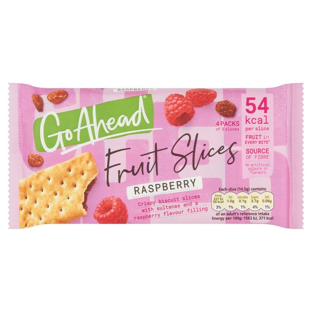 Go Ahead Raspberry crispy fruit slices snack bars multipack - British product