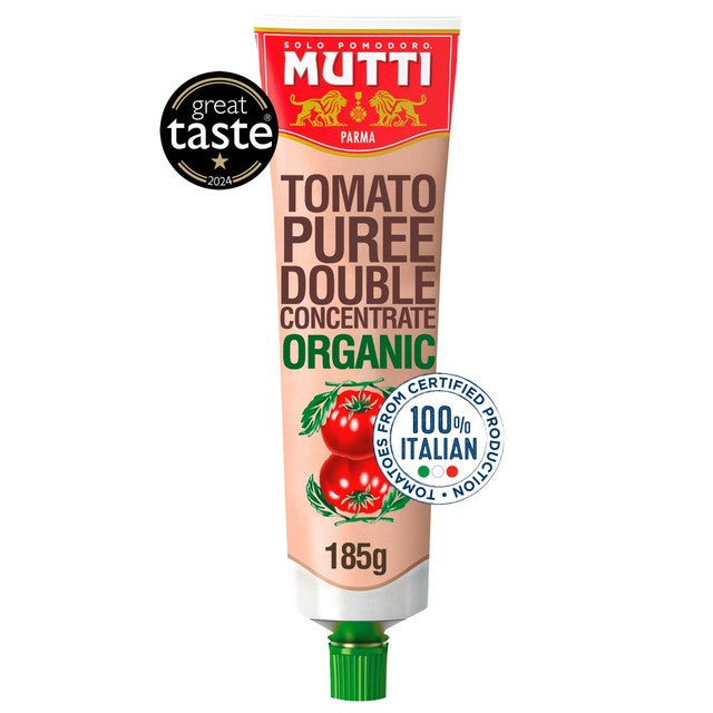 Mutti organic double concentrate Italian tomato puree 185g, imported from the UK
