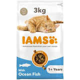 IAMS adult dry cat food Ocean Fish 3kg, UK version