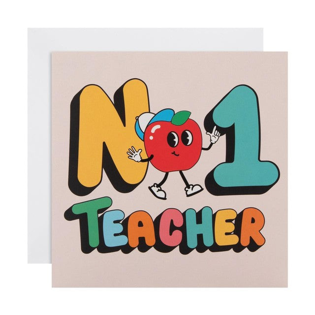 M&S apple teacher thank you card 15x15cm, UK version