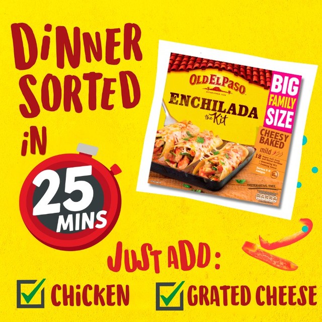 Old El Paso enchilada meal kit 750g, imported from the UK