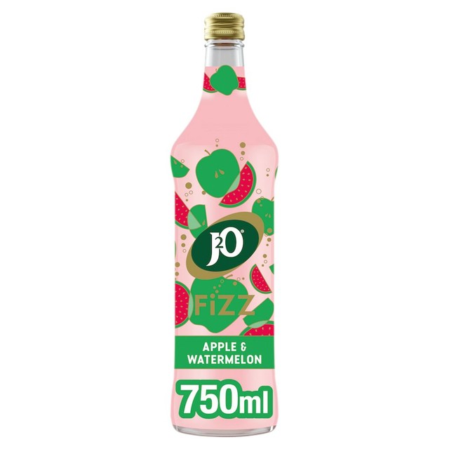 J2O Fizz Apple & Watermelon sparkling soft drink 750ml, UK version