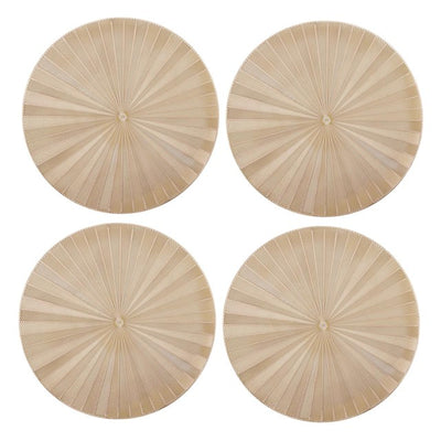 Ensemble de 4 sets de table ronds Mikasa en PU Doré 38 cm