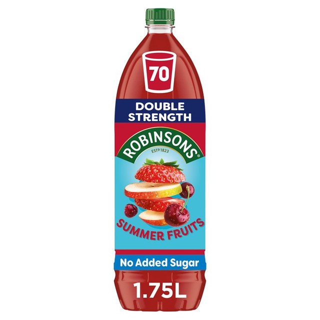 Robinsons Summer Fruits No Added Sugar Squash 1.75L, imported from the UK