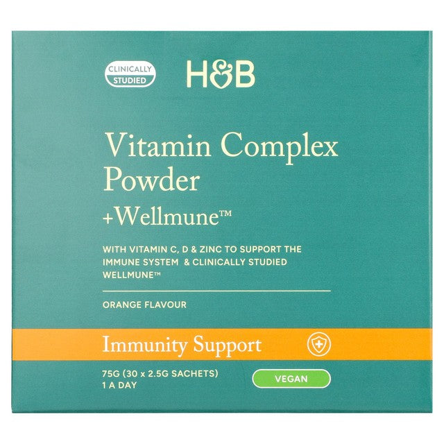 Holland & Barrett Wellmune Vitamin Complex Powder orange flavour 30 sachets, UK version